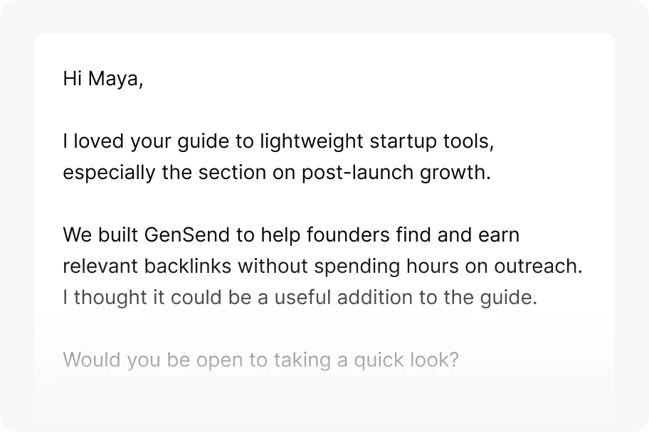 Personalize: a written outreach email tailored to the site and the opportunity.